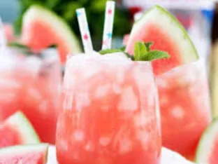 refreshing cocktail with watermelon